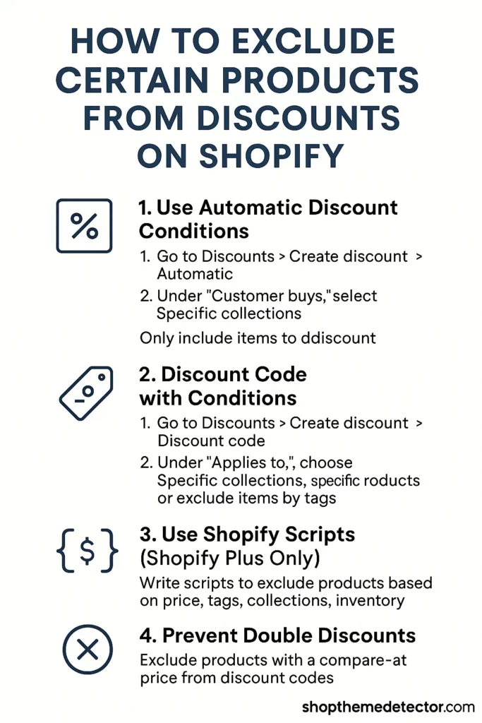 illustration how to exclude certain products instructions and infographic