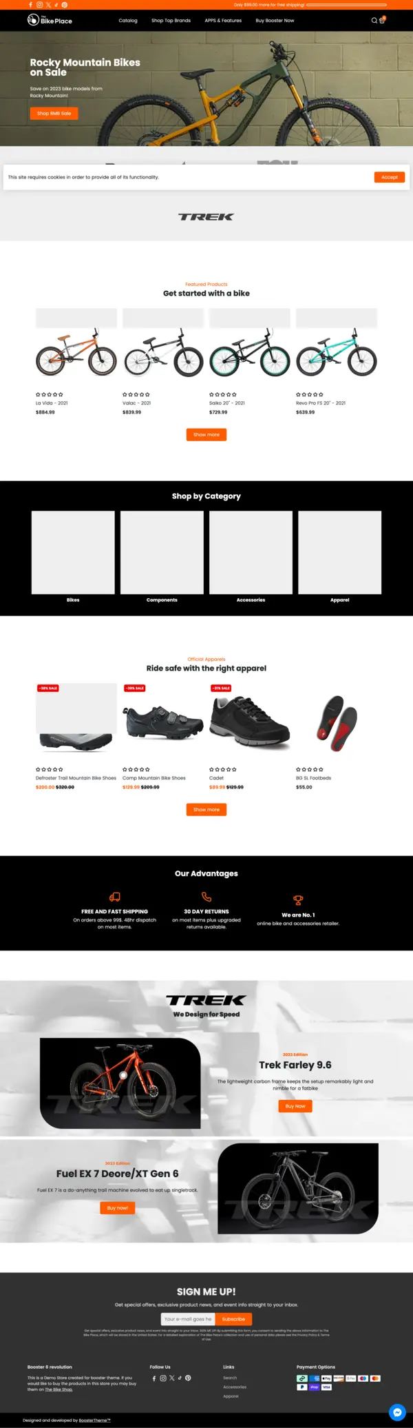 shopify sport theme demo booster