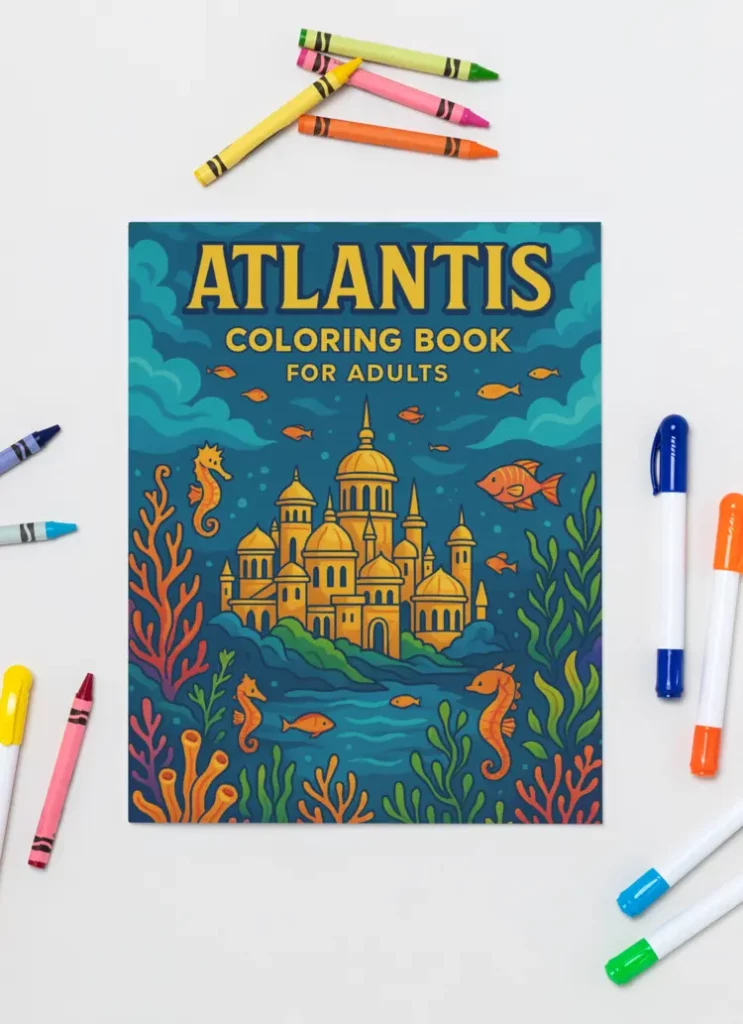 mockup-featuring-a-coloring-book-surrounded-by-crayons-and-markers-30944