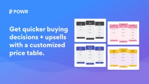 POWR Product Price Table