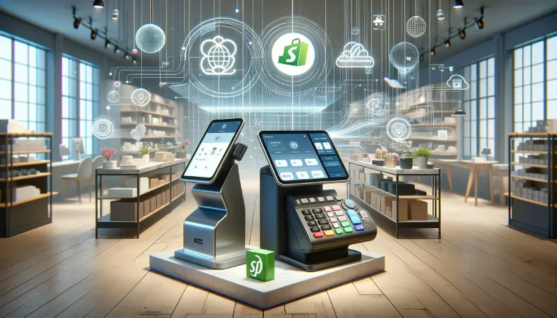Can Clover POS Work with Shopify - A concept illustration about integrating two POS apps.