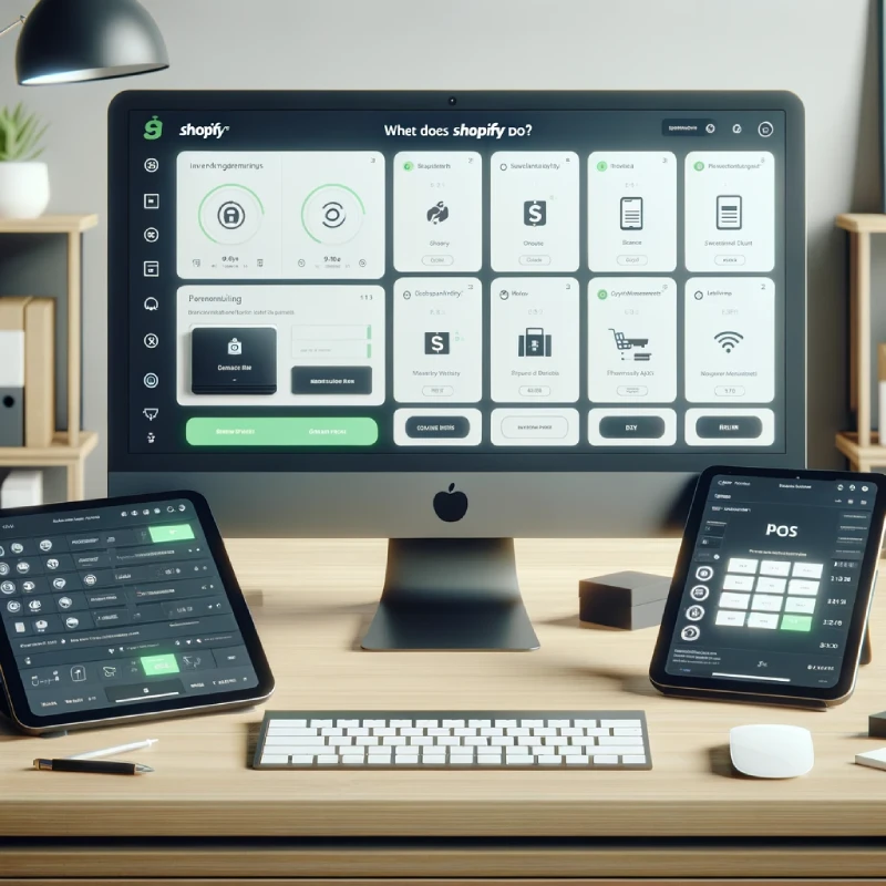 What Does Shopify POS Do - This image depicts a modern computer written