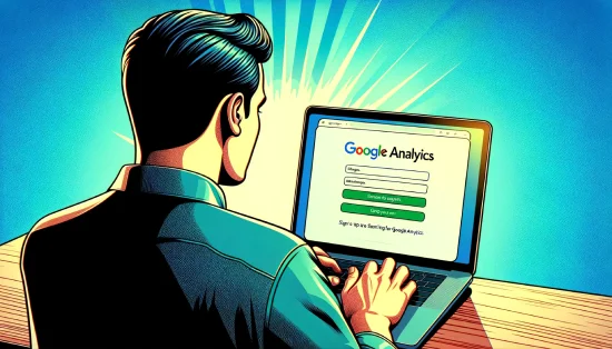 Setting Up Google Analytics Account on Your Shopify Store - a person sign up Google Analytics using laptop