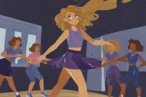 The Taylor Swift Impact on Shopify Sales - a girl wearing a purple athletic skort and coordinating top during a dance rehearsal.