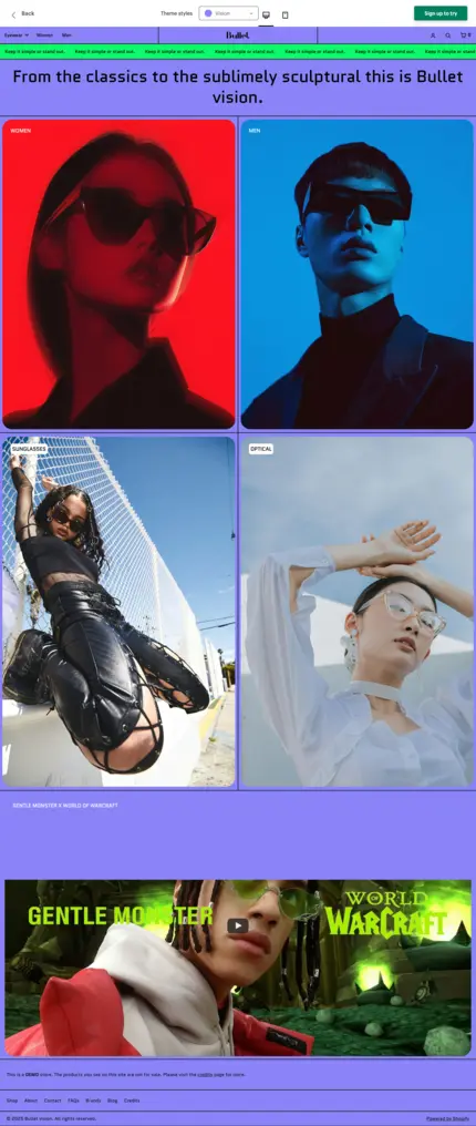 bullet shopify theme vision