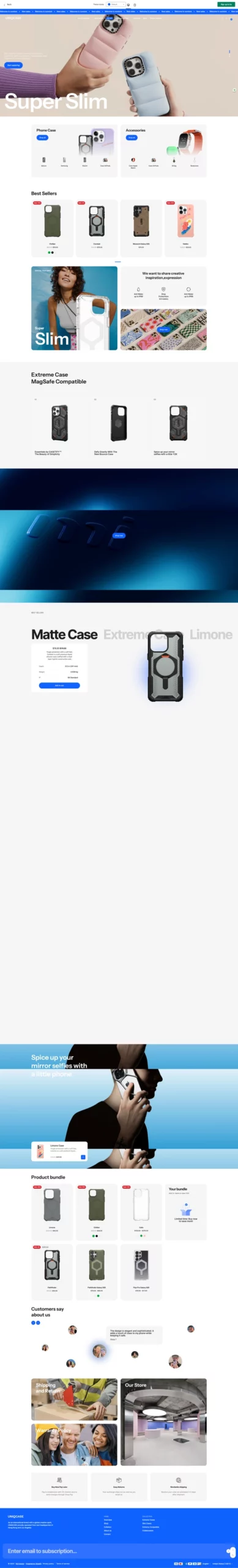 Futurer theme for phone cases has lots of extras that make the site seem like super techy, a animations, movements, interesting designs. Not for the plain or classic.